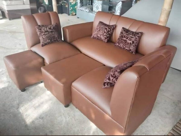 Livingroom Set Faux Leather brown