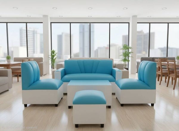 Livingroom Faux leather Turquoise