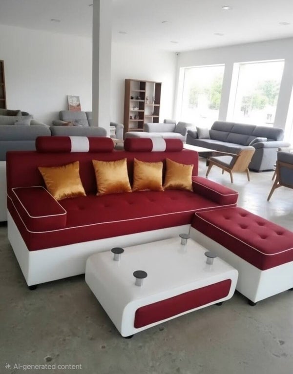 Livingroom Set Fabric white/red