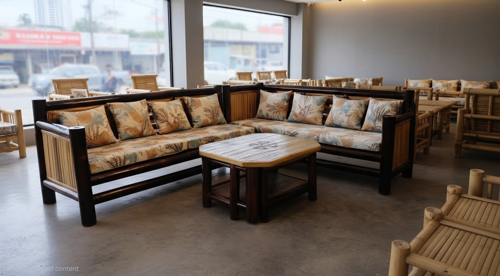 Bamboo Garden Set with cushions