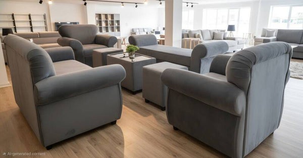 Livingroom set Micro Suede grey