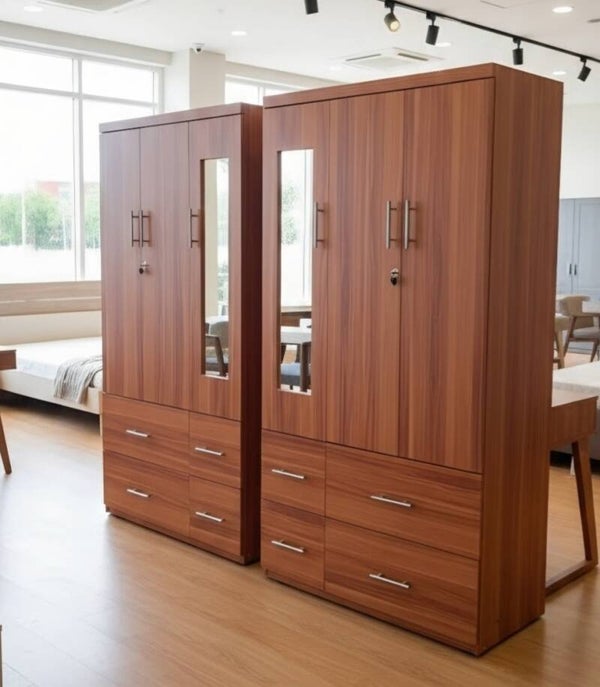 Bedroom Closet Set of Two brown