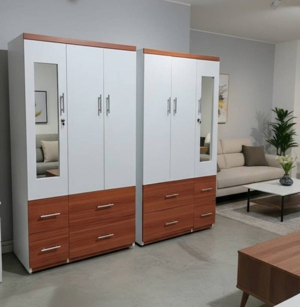Bedroom Closet Set of Two White n Brown