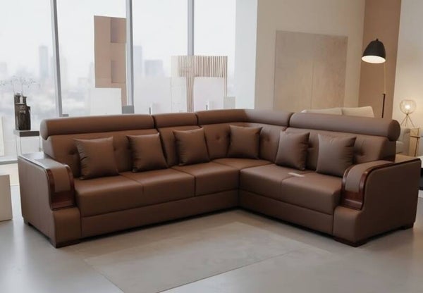 Leather Sectional brown Leather