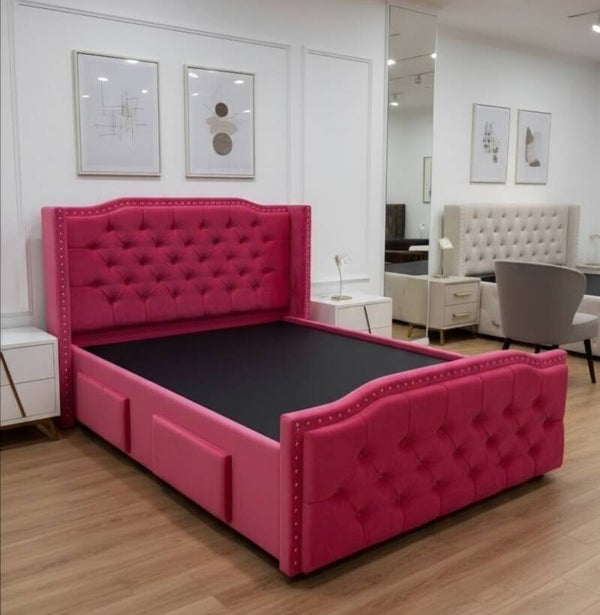 King/Queen Bed "Pink Panther" with Drawers