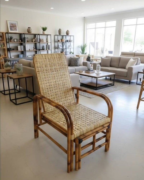 Bamboo/Rattan Patio Recliner