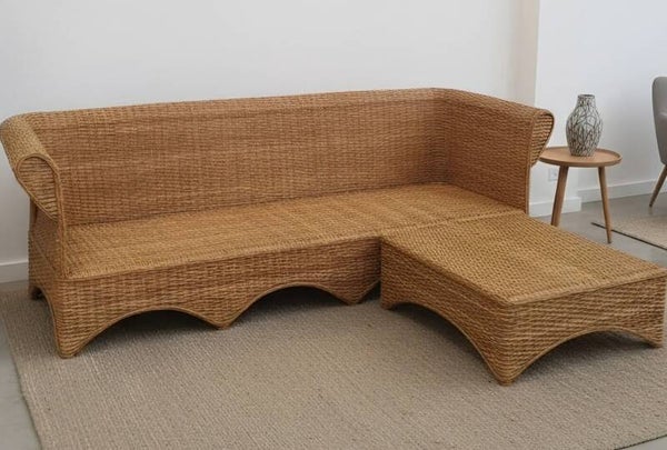 Rattan 3-Seater with Ottoman