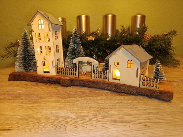 Mittleres Weihnachtsdorf a Baumschnitt Pflaume