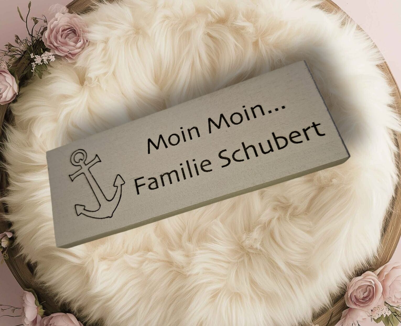 Türschild groß mit Anker farbig