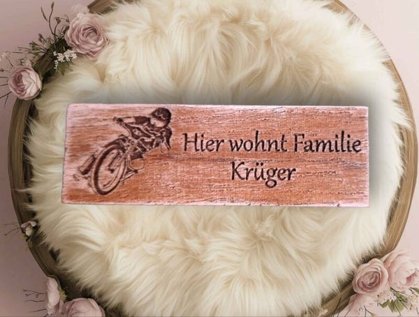 Kingelschild oder Türschild Rennfahrer