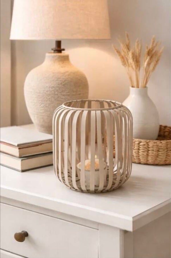 Metalen Windlicht – Decoratieve Houder voor Kaarsen en Sfeerlicht