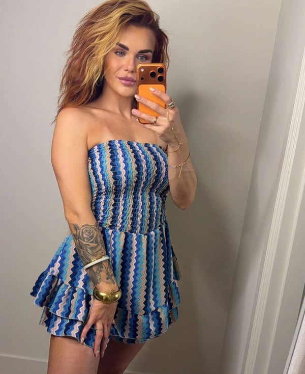 Zigzag jumpsuit blauw