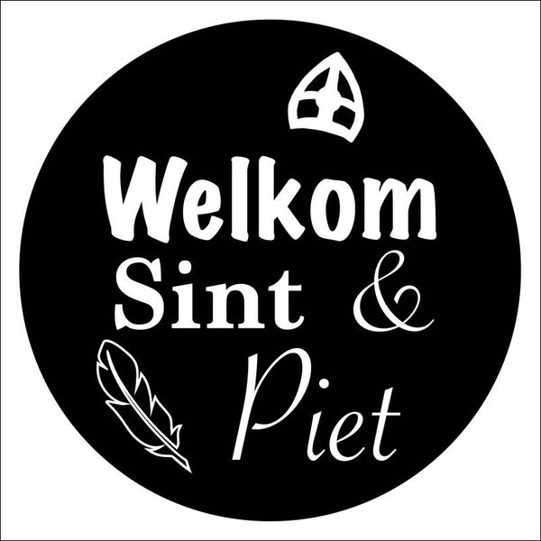 'Welkom' sticker Sint 25 cm rond