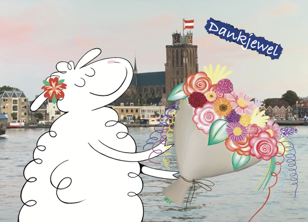 107 Dordrecht schapen kaart dankjewel