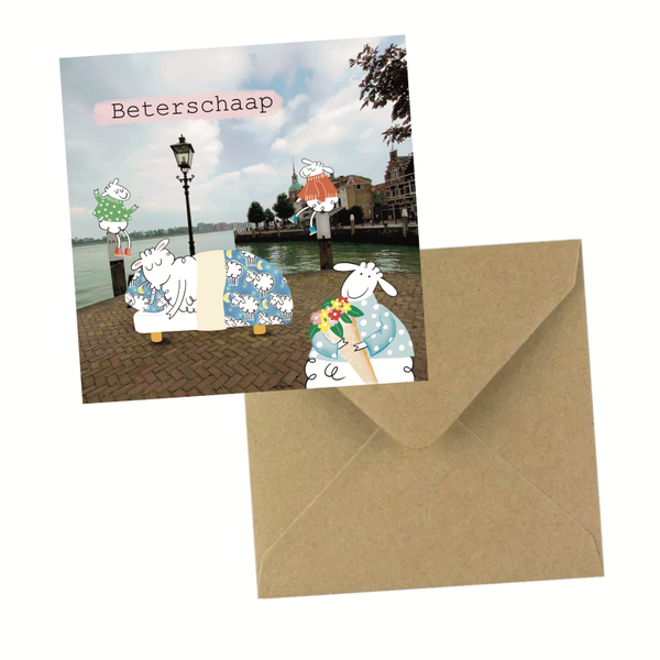 Schapenkaart met envelop Beterschaap