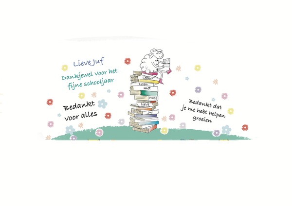 Beker schaap cadeau juf schooljaar,