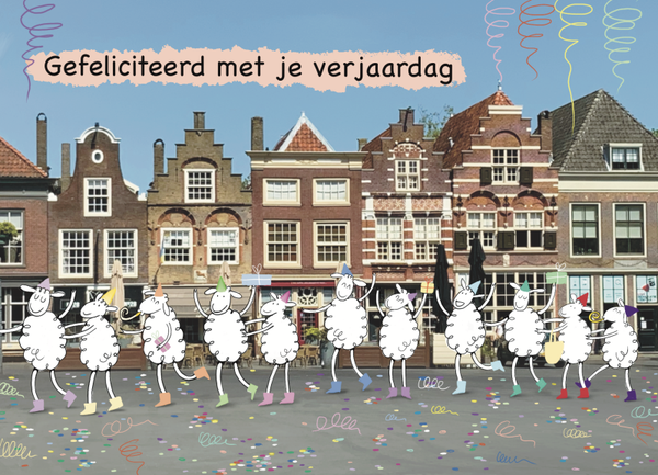 102 Dordrecht schapen kaart Gefeliciteerd #schaapjes