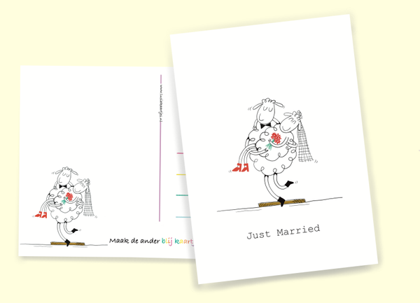 Schapen kaart Just married