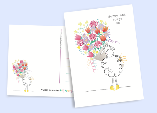 Schapen kaart Schaap zegt sorry