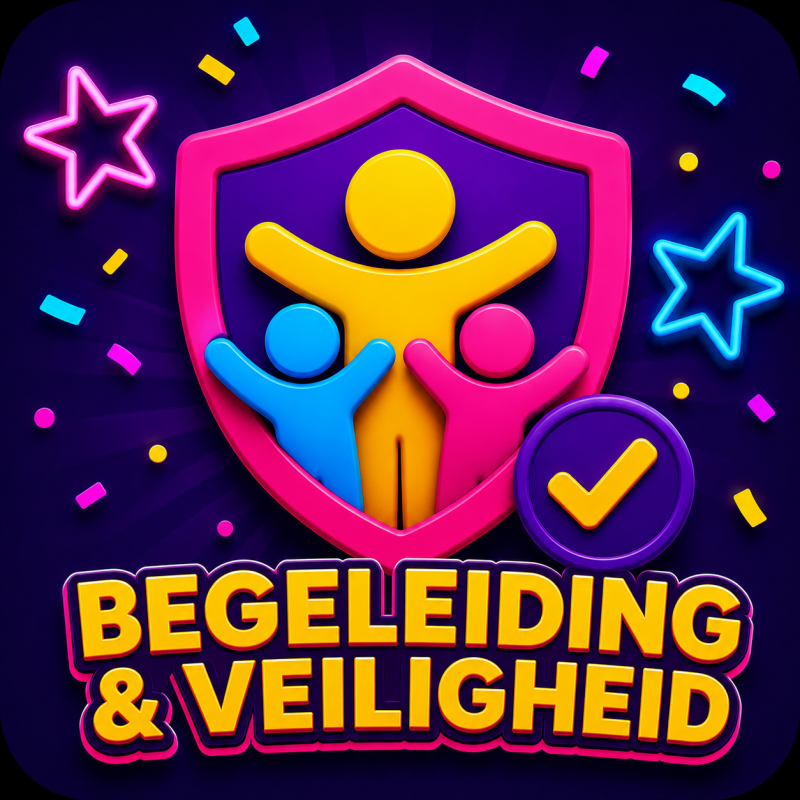 Icoon begeleiding en veiligheid tijdens een groep 8-feest