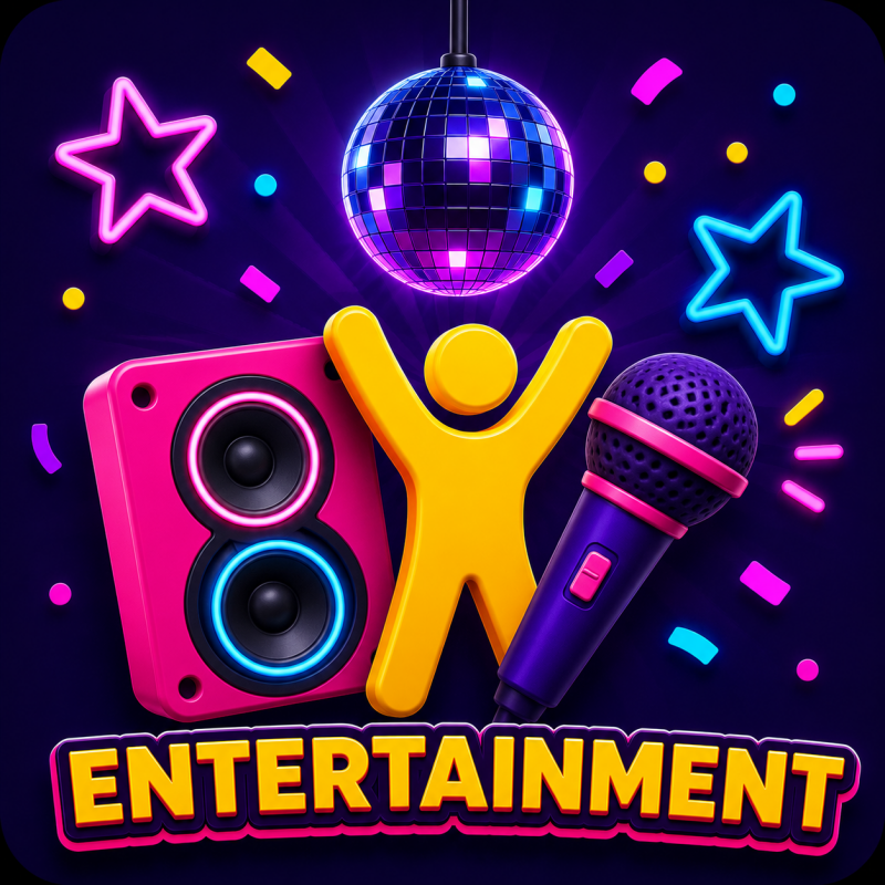 Icoon entertainment voor een groep 8-feest