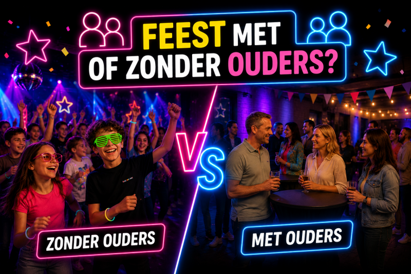 Vergelijking tussen een groep 8-feest met ouders en een groep 8-feest zonder ouders tijdens de afscheidsavond.