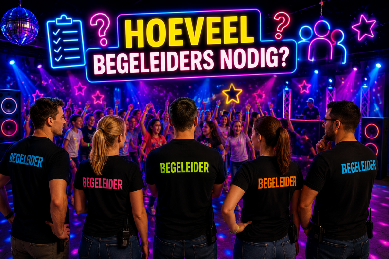 Begeleiders houden toezicht tijdens een groep 8-feest terwijl leerlingen dansen op de groep 8-disco.