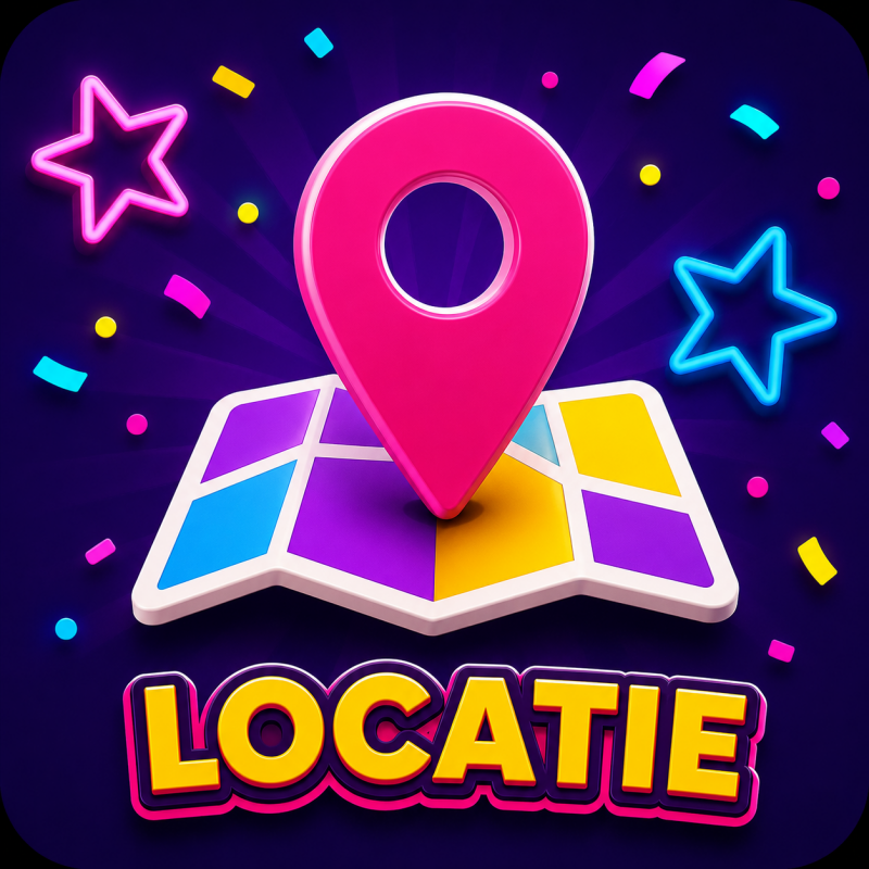 Icoon locatie voor een groep 8-feest