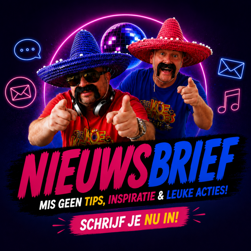 Nieuwsbrief van Groep8feestje.nl met DJ's, tips, inspiratie en leuke acties voor het organiseren van een groep 8-feest.