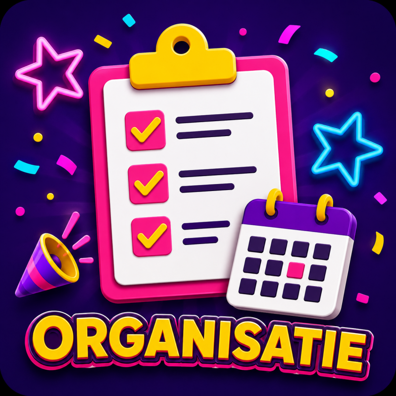 Icoon organisatie van een groep 8-feest