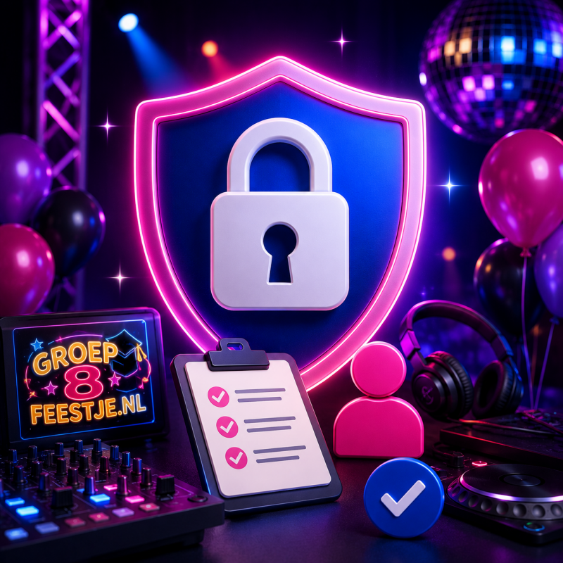 Privacyverklaring van Groep8feestje.nl met aandacht voor de bescherming van persoonsgegevens en privacy.