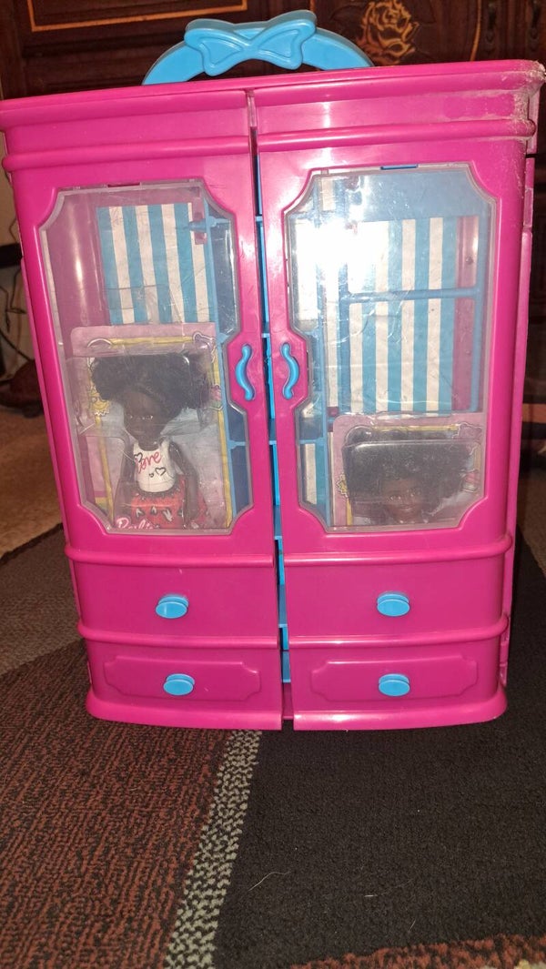 Barbie's 2 (New) Chelsea Dolls & (Used) Barbie Closet (3PC Set)