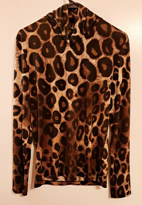 Diana Belle XL brown and black cheetah print long sleeve
