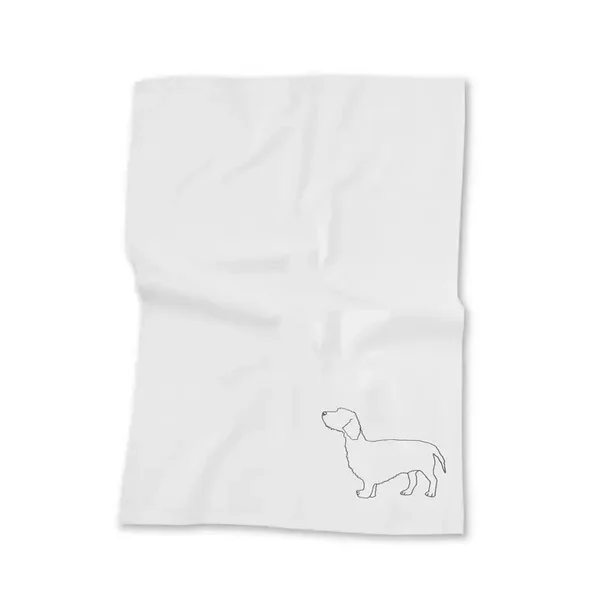 Lieblingspfote - Theedoek met ruwharige Teckelprint