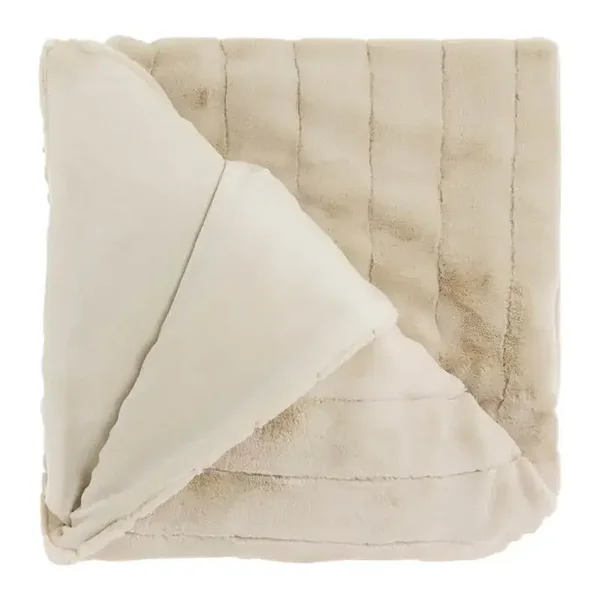 Unique Living - Norah Fleece Plaid – Warm & Stijlvol in Dove White (150x200 cm)