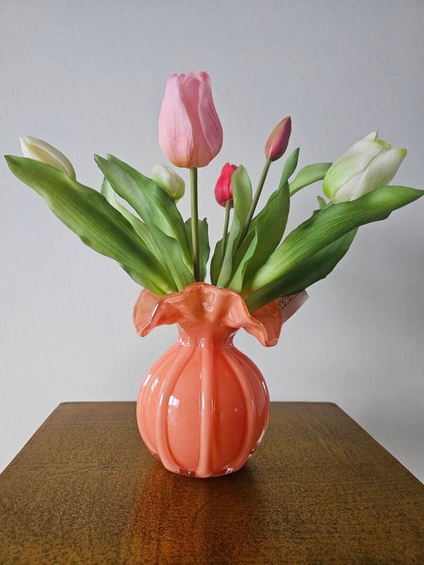 Moderne Glazen Vaas – Peach Elegantie voor Elk Interieur