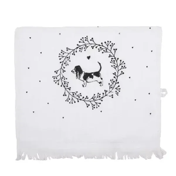 Clayre & Eef - Gastendoekje Basset  hond
