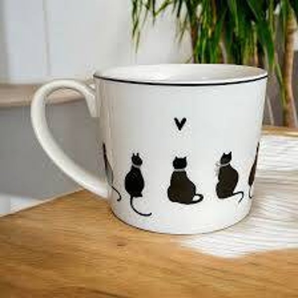 Clayre & Eef Kattenmok Wit-Zwart