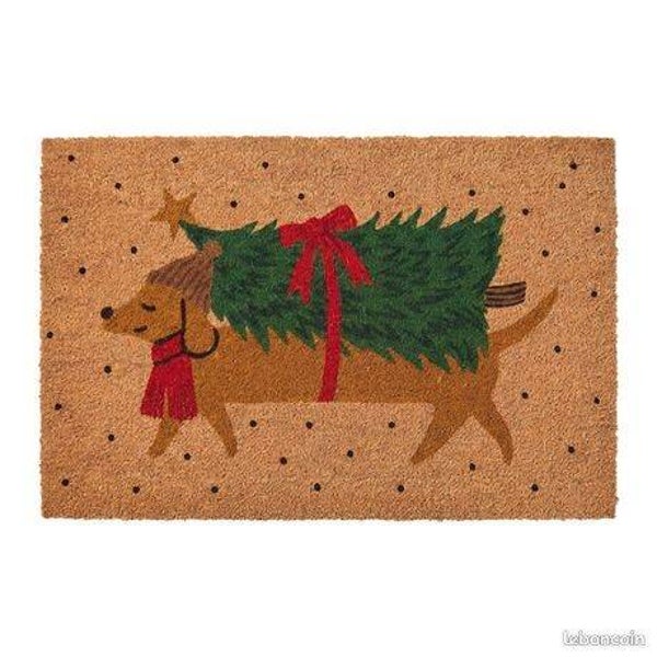 Clayre & Eef - Deurmat Teckel met Kerstboom