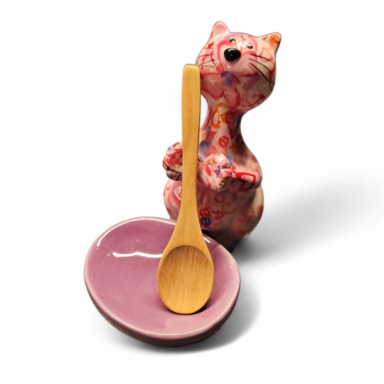 Pomme Pidou - Pollepelhouder Kat Caramel Wit