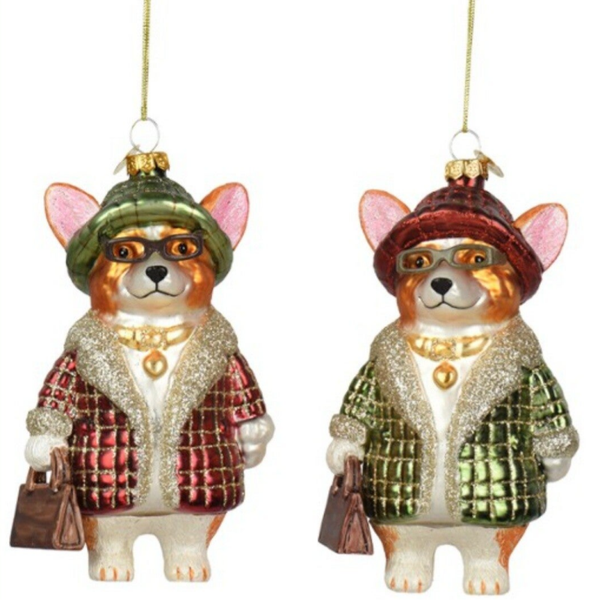 Decoris - Corgi Kersthanger Glas