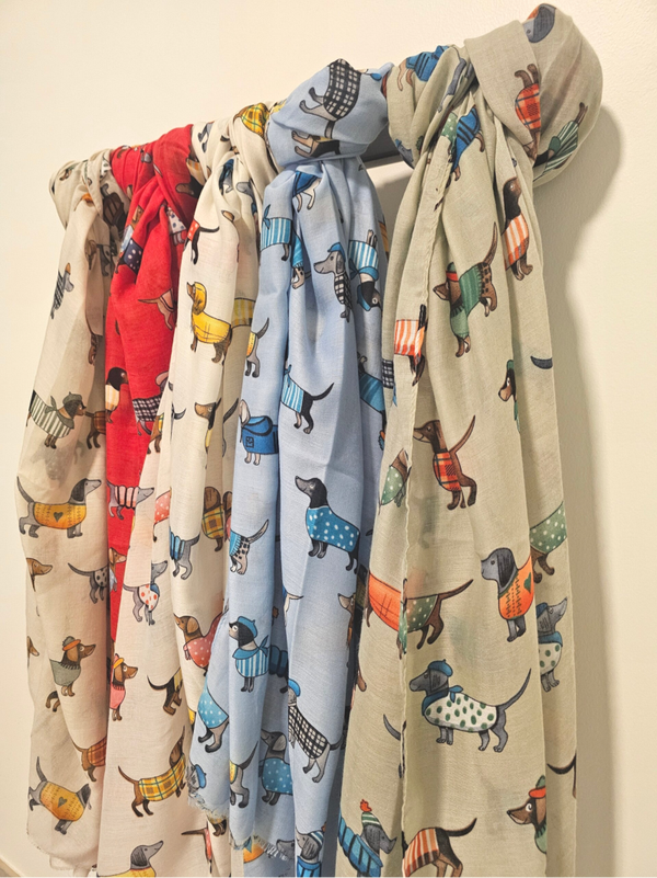 Jeebees - Teckel Sjaal met Kleurrijke Print