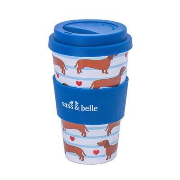 Sass & Belle - Vrolijke Coffee-to-Go Beker met Teckels