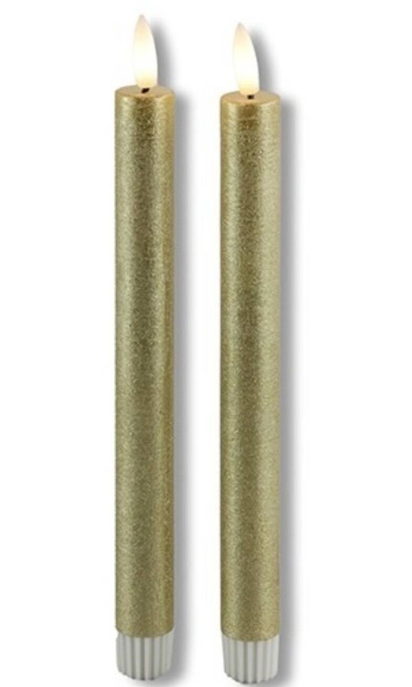 Set van 2 Zwarte LED Dinerkaarsen 23 cm van Countryfield -| Met Timer en Dimmer