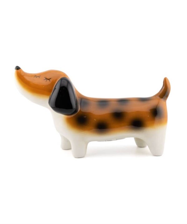 Homebound - Bruine Teckel Spaarpot Keramiek