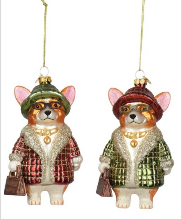 Decoris - Corgi Kersthanger Glas