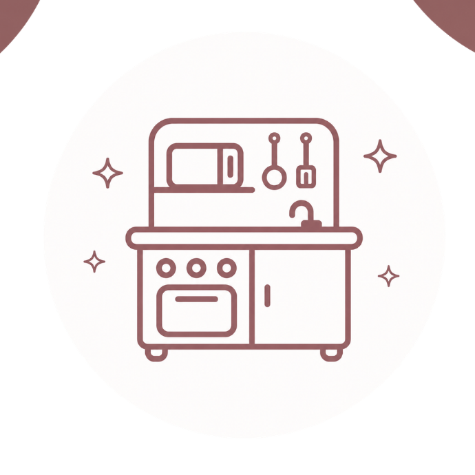 Speelkeuken icoon voor BIMBT kinderkeukentje.