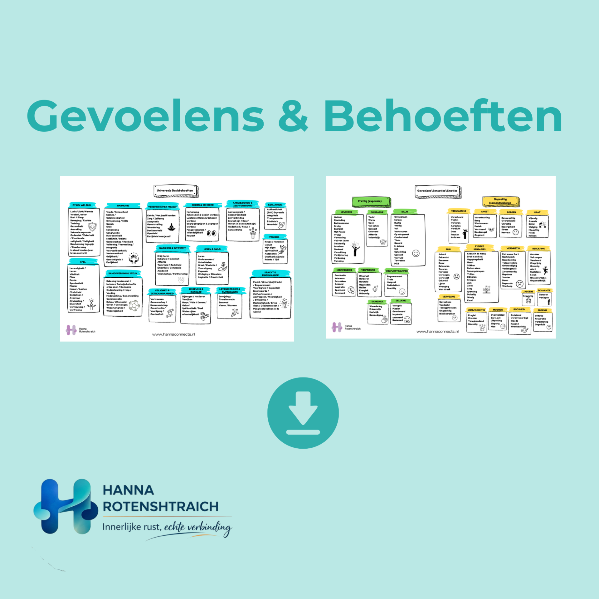Gevoelens & behoeften lijst - Nederlands