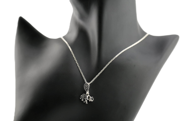 Marcasite elephant pendant chain