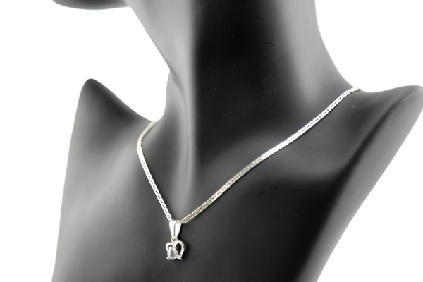Heart pendant with single gem chain